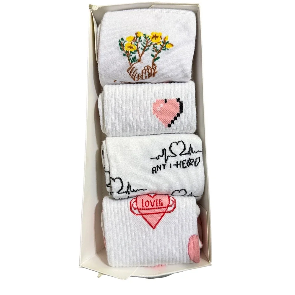 NWT Taylor Swift Album Inspired Soft Cotton Crew Socks Gift Set 4 Pair Womens